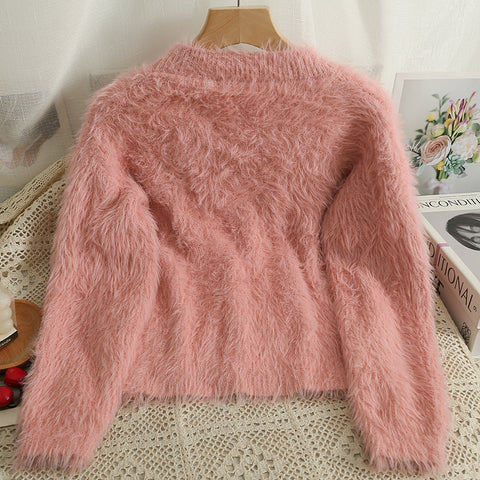Fuzzy Cropped Sweater