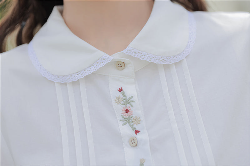 Little Floral Embroidered Blouse