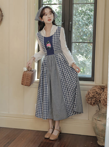 Gingham Pastures Twofer Midi Dress