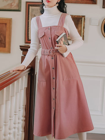 Corduroy Button Up Midi Dress