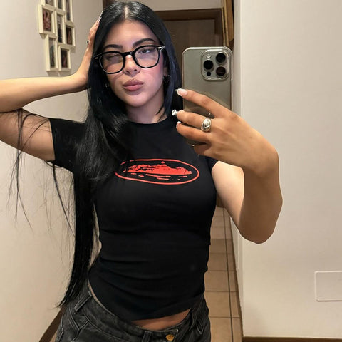 Summer Round Neck Short Sleeve Pullover T-shirt Top