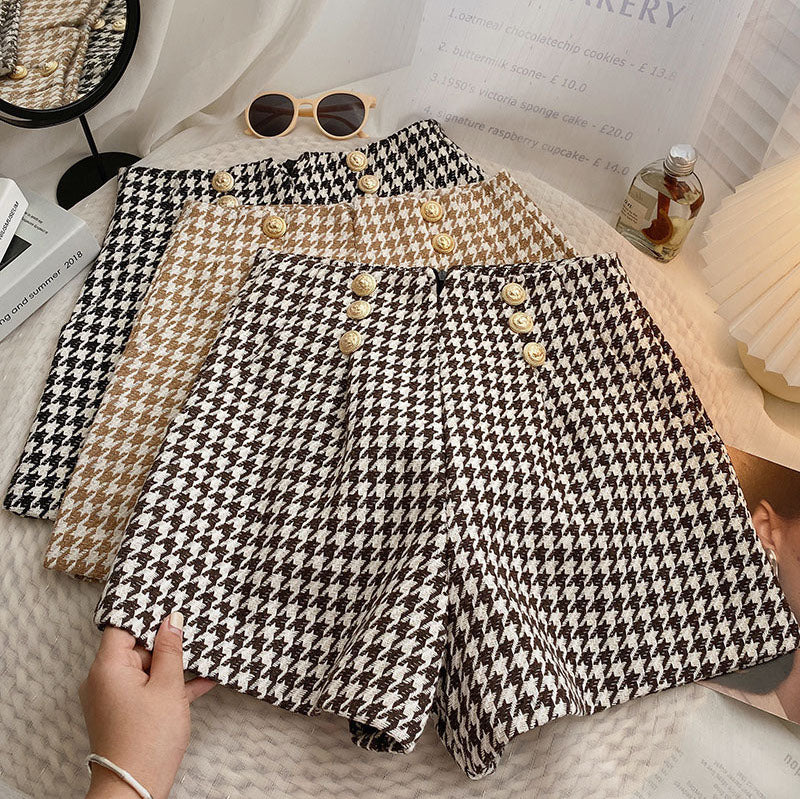 Houndstooth Tweed Shorts