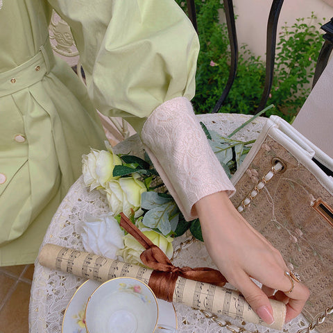 Matcha Peter Pan Pleated Dress