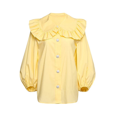 Lemon Frill Button Up Shirt