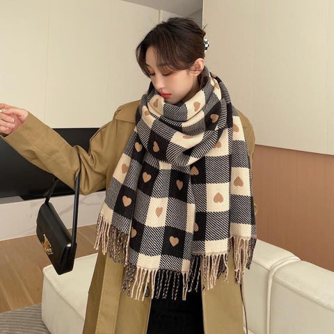 Heart Checkerboard Scarf