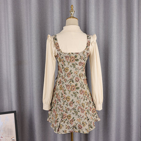 Rustic Floral Twofer Dress