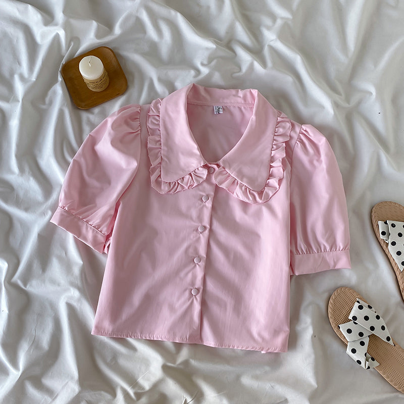 Peter Pan Collar Button Up Shirt