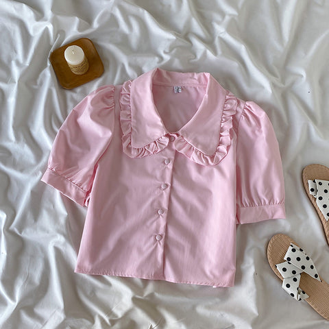 Peter Pan Collar Button Up Shirt