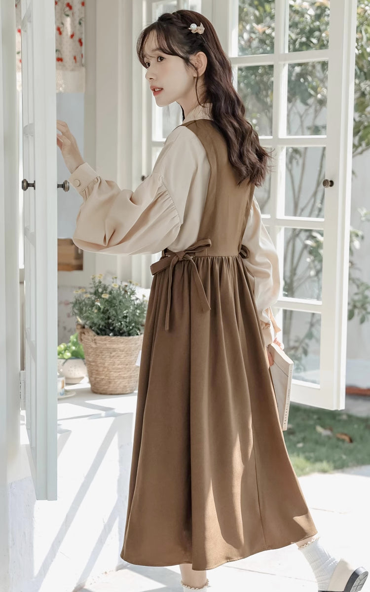 Cocoa Bows Twofer Midi Dress