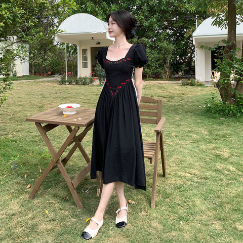 Onyx Rose Lace Up Dress