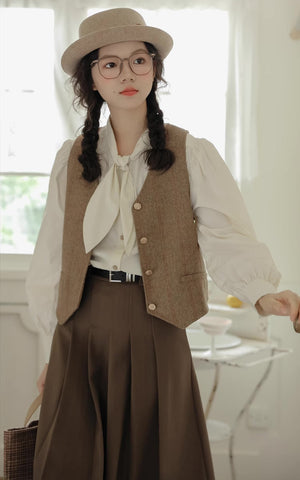 Gramps Herringbone Tweed Vest