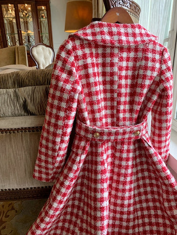 Candy Cane Gingham Dress Coat