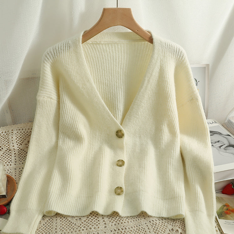 Basic-Cardigan aus Rippstrick