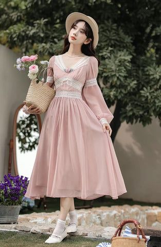 Vestido midi de hada rosa