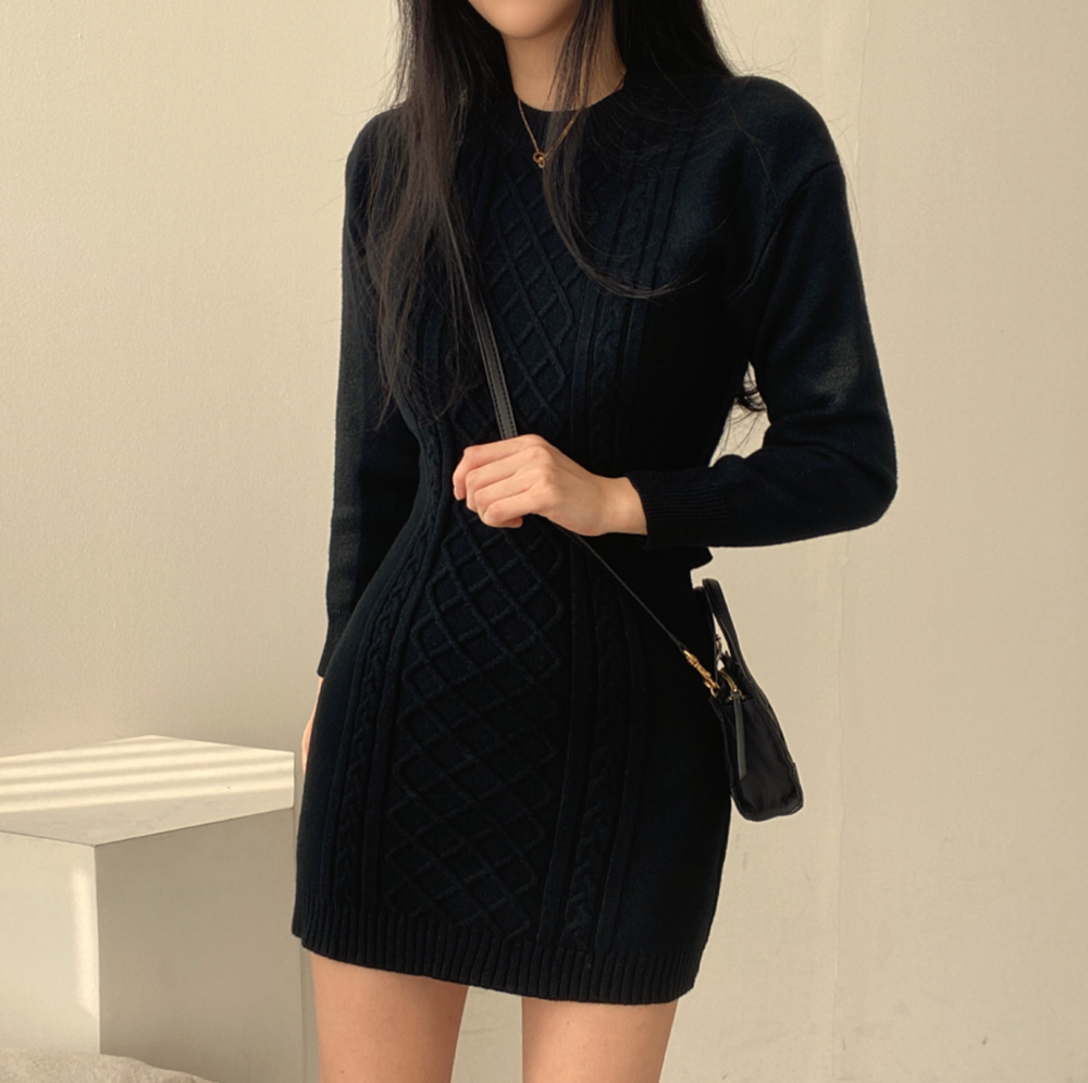 Ribbed Bodycon Mini Sweater Dress