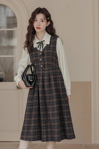 Edinburgh Plaid Pinafore Dress Set