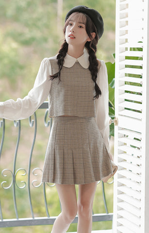 Preppy-kariertes zweiteiliges Set