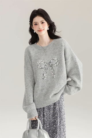 Sequin Bow Sweater
