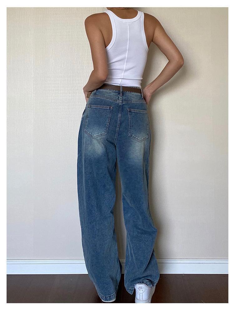 Washed Classic Denim Boyfriend Jeans