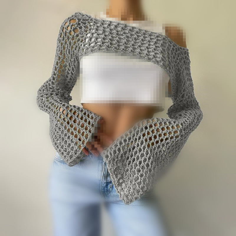 Bolero de punto de crochet hueco