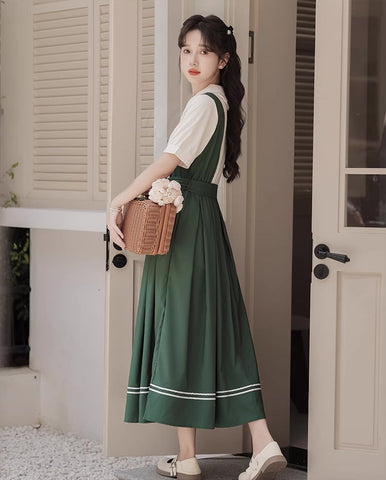 Lolita Kurzärmliges Midikleid mit Kunstlagen