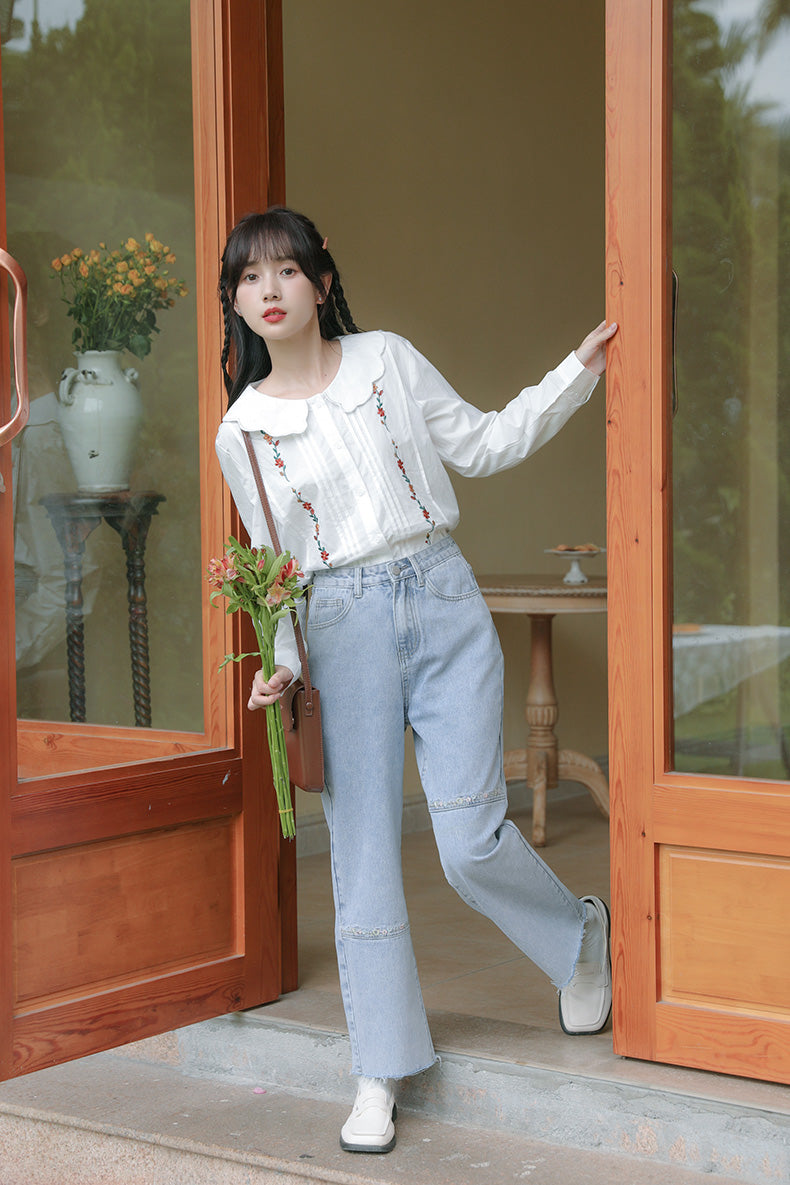 Daisy Chain Embroidered Jeans