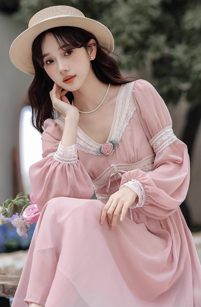 Vestido midi de hada rosa