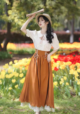 Evergarden Short Sleeve Blouse & Skirt Set