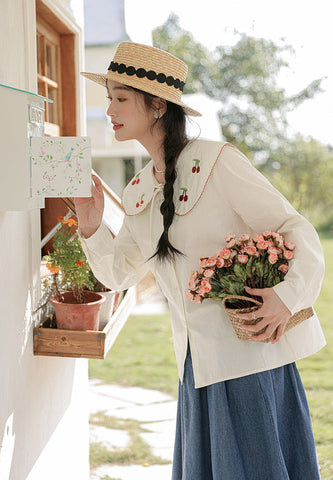 Sweet Cherry Collar Blouse