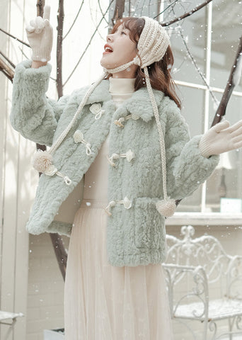 Abrigo de piel con botones Little Rose