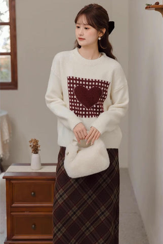 Patchwork Heart Sweater