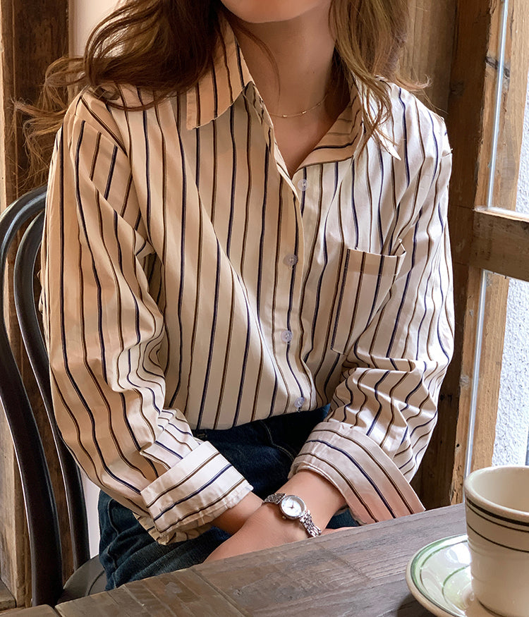 Everyday Stripe Button Up Shirt