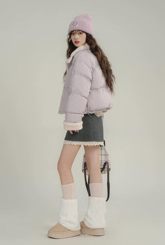 Sherpa Cropped Puffer Jacket