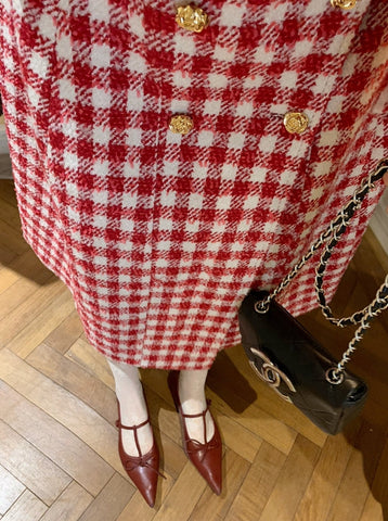 Candy Cane Gingham Dress Coat