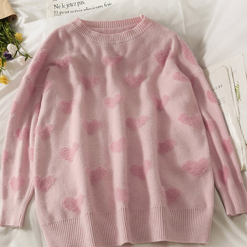 Fuzzy Hearts Sweater