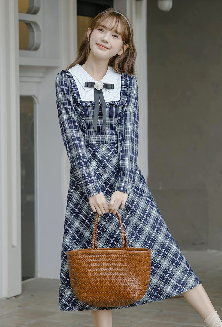 Uni Plaid Midi Dress