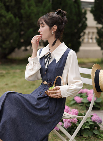 Traveller's Pinafore-Set mit Nadelstreifen