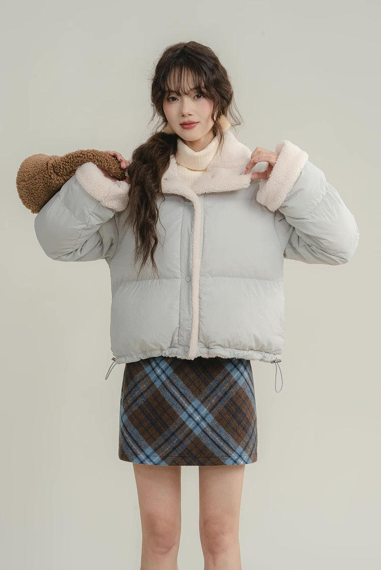 Sherpa Cropped Puffer Jacket