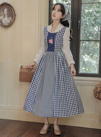 Gingham Pastures Twofer Midi Dress