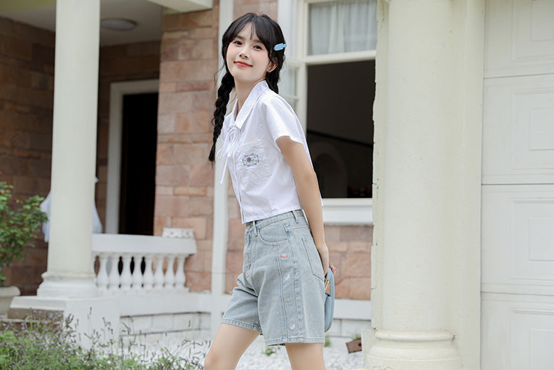 Saturn Embroidered Shorts