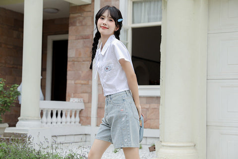 Saturn Embroidered Shorts