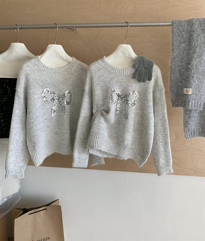 Sequin Bow Sweater