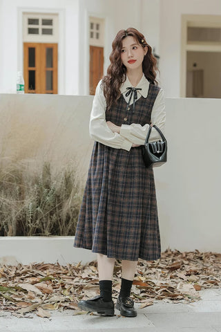 Edinburgh Plaid Pinafore Dress Set