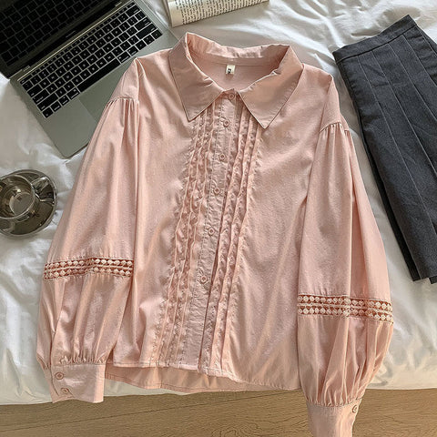 Pintuck Puff Sleeve Blouse