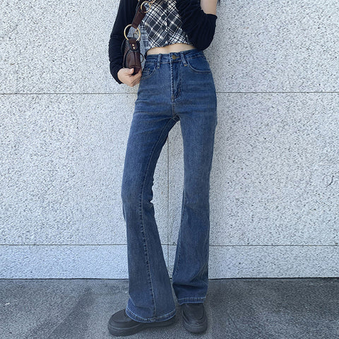 Vintage Mid Waist Flare Jeans