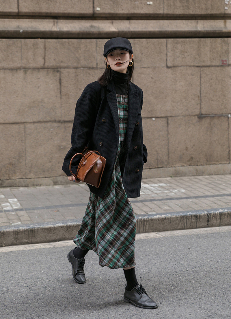 Corduroy Double Breasted Blazer Jacket