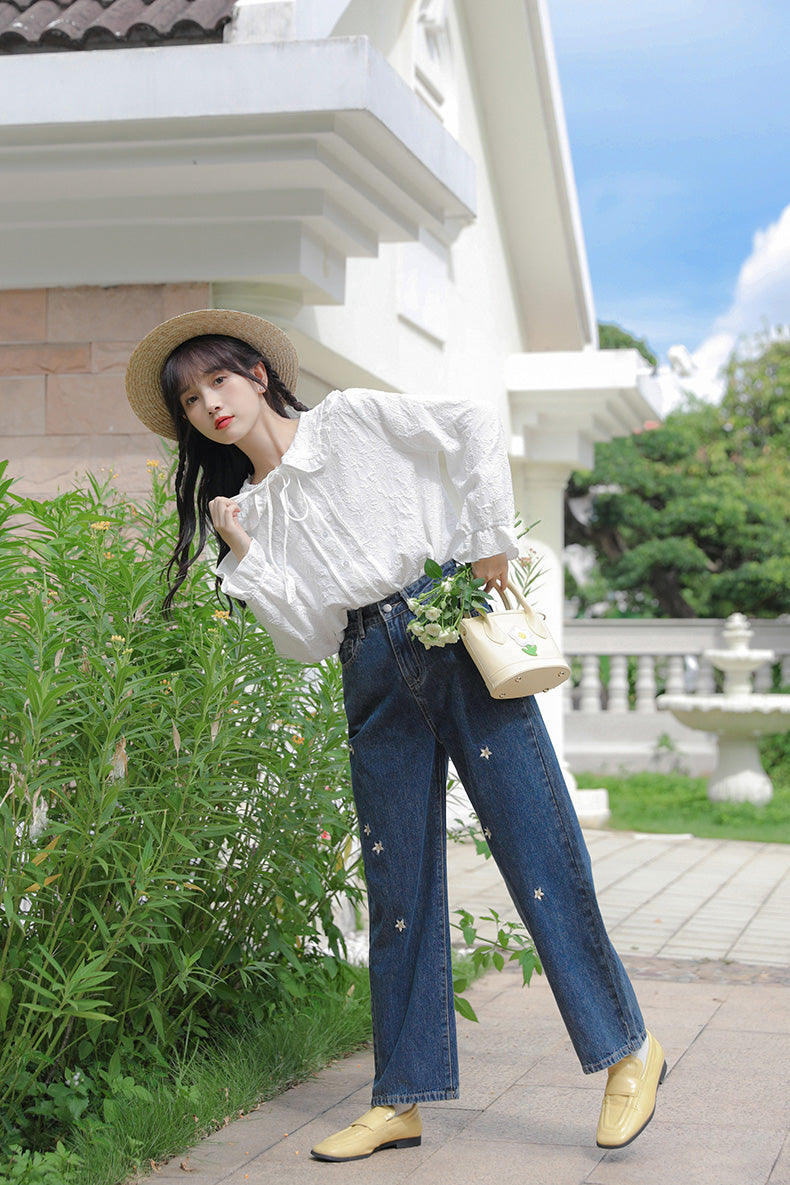 Raining Daisies Embroidered Jeans