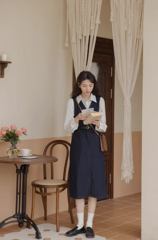 Denim Midi Pinafore