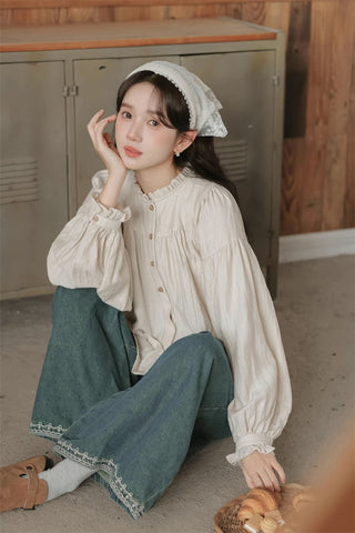 Marshmallow Puff Sleeve Blouse