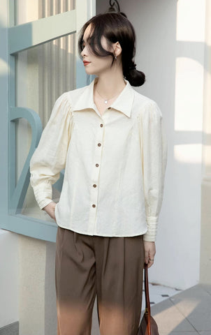 Textured Puff Sleeve Blouse